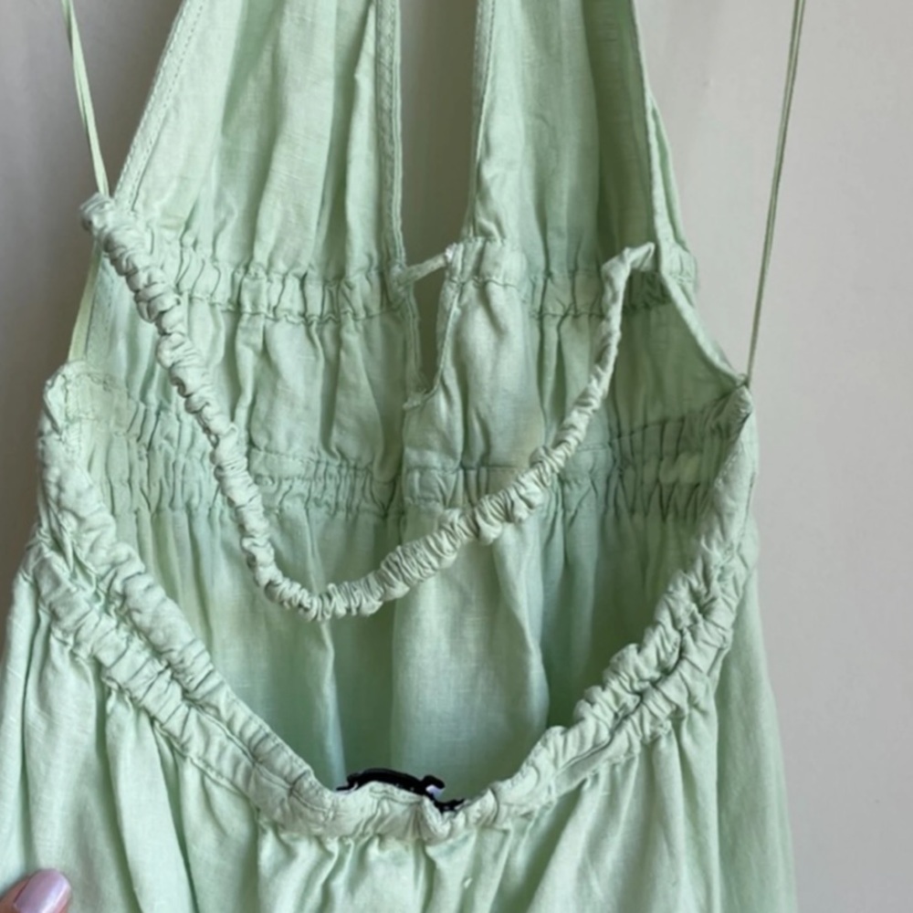 Zara limited edition linen blend midi dress with open back - Picture 9 of 9